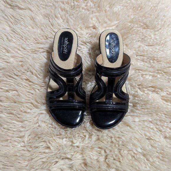 Softspots Shoes - Black Patent Leather Sandals